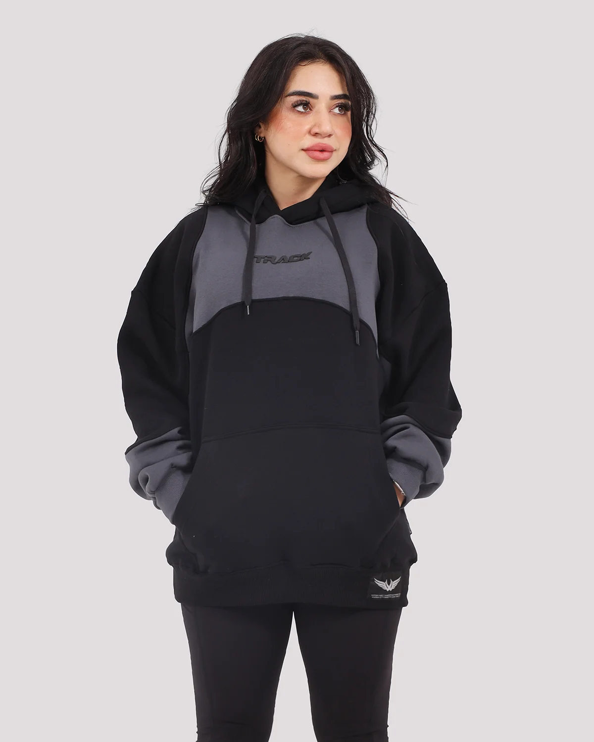 GRAY WORKFIT TRACK HOODIE