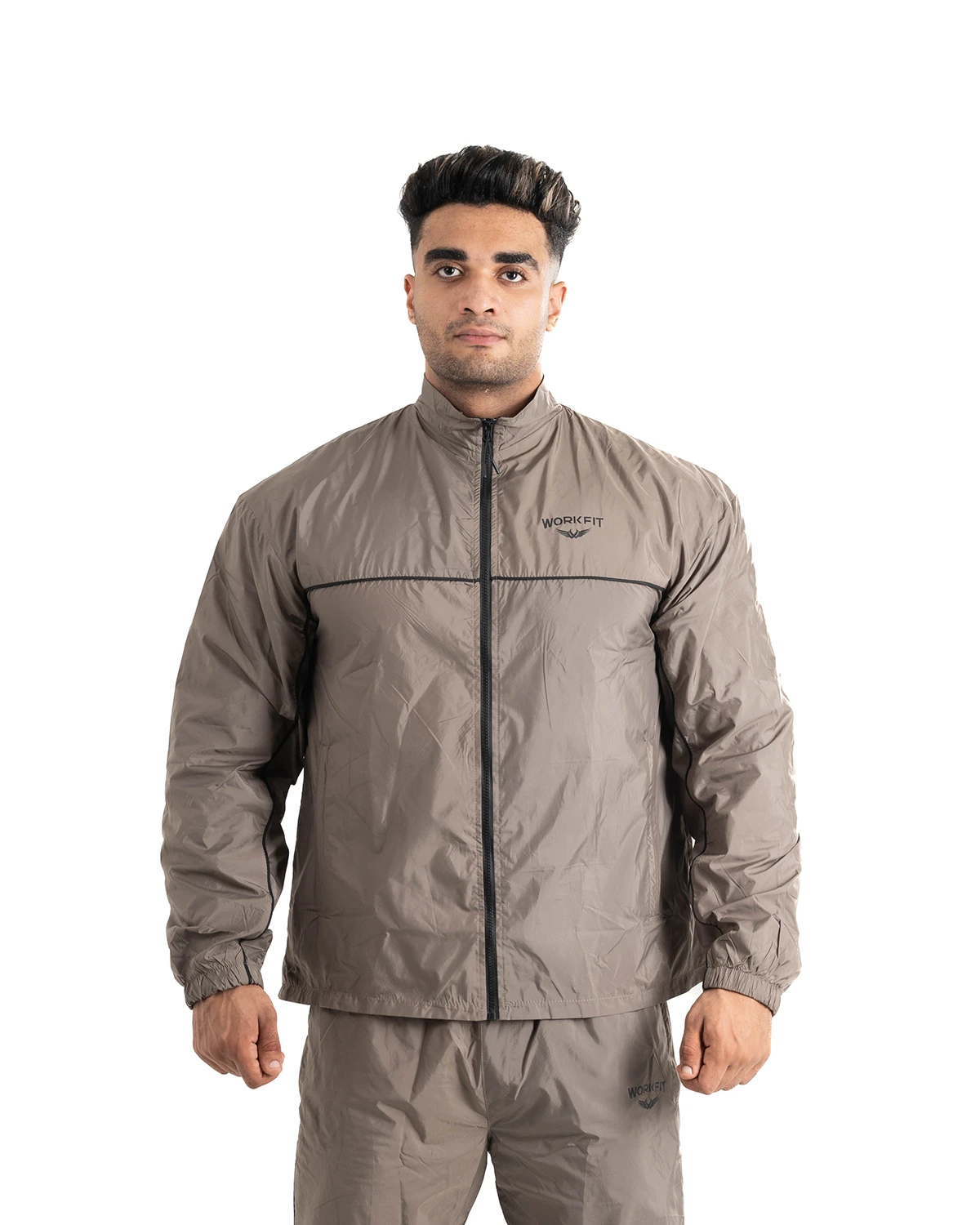 BROWN WINDPROOF JACKET