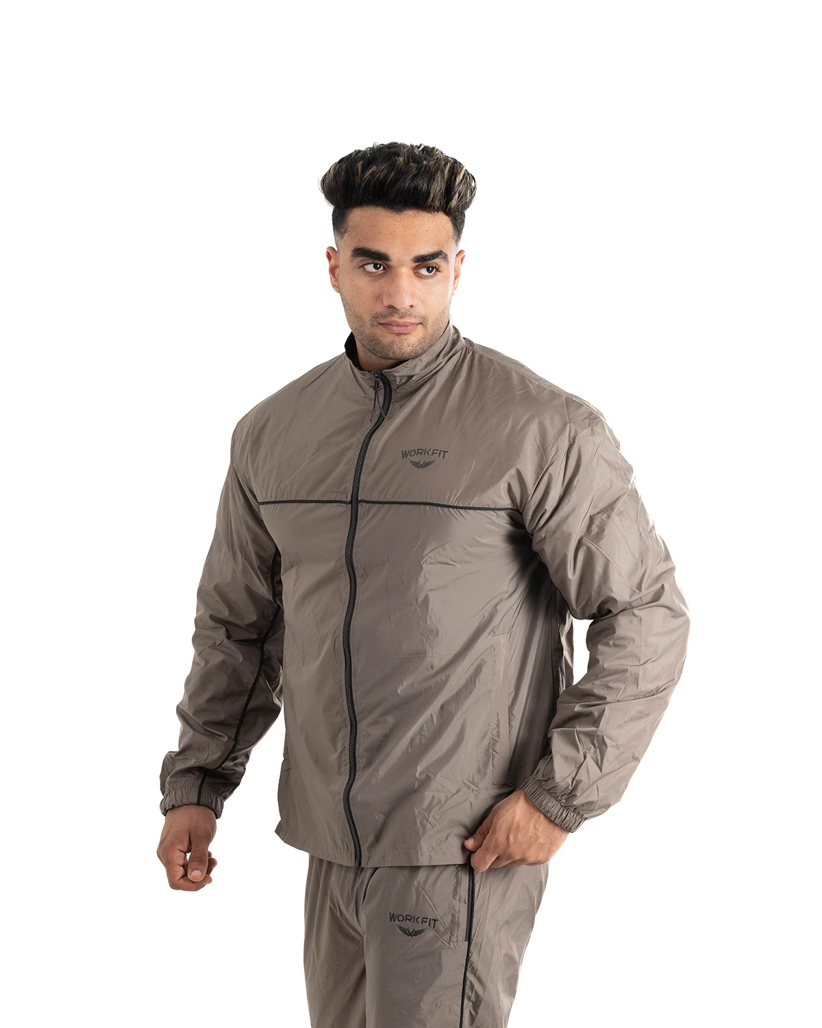BROWN WINDPROOF JACKET