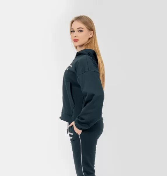 ZIPPER D-GREEN SWEATSHIRT HOODIE