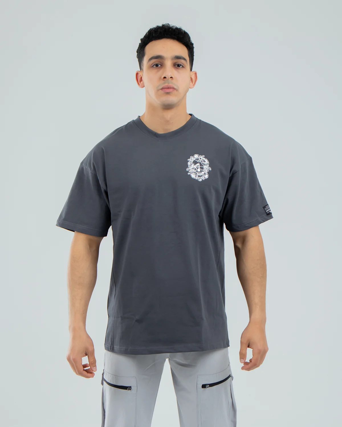 GRAY BUTTERFLYS OVERSIZED