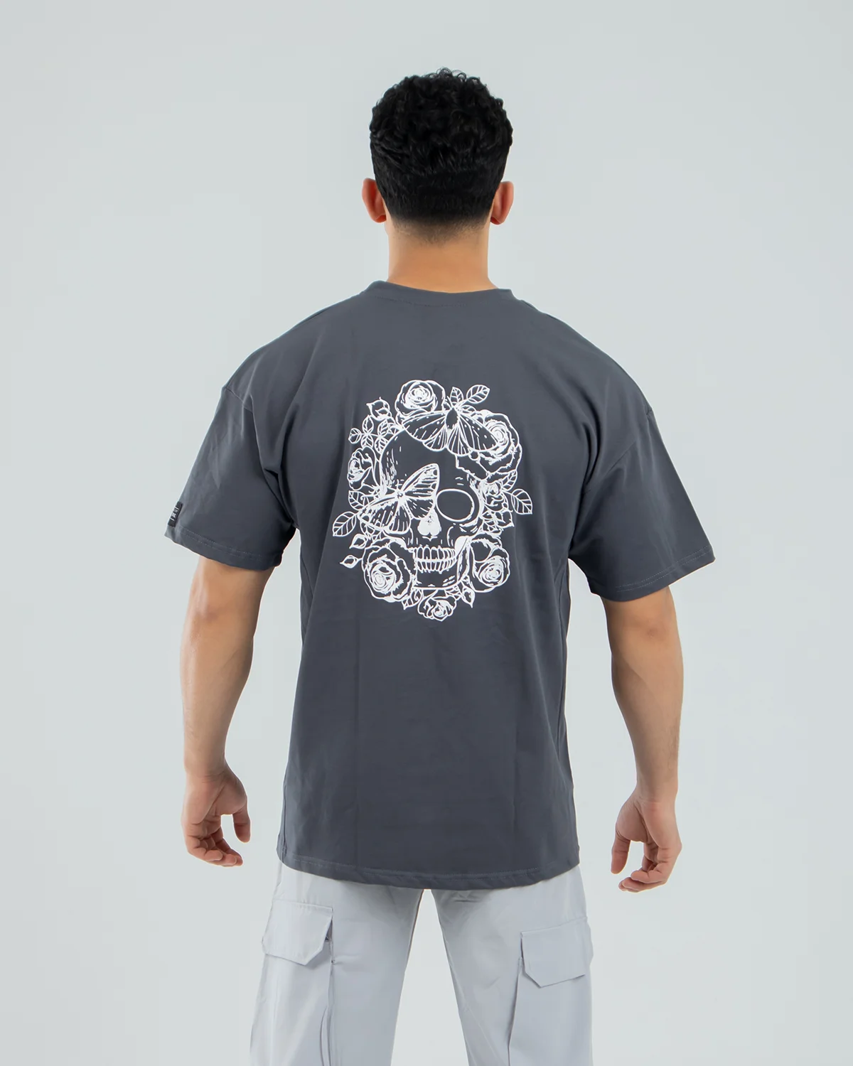 GRAY BUTTERFLYS OVERSIZED