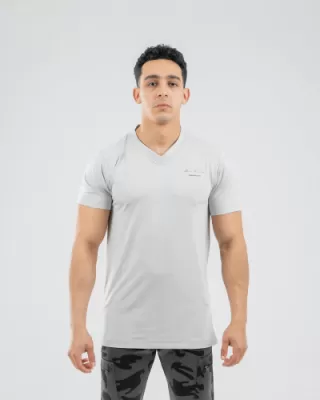 WORKFIT GRAY V NECK T-SHIRT