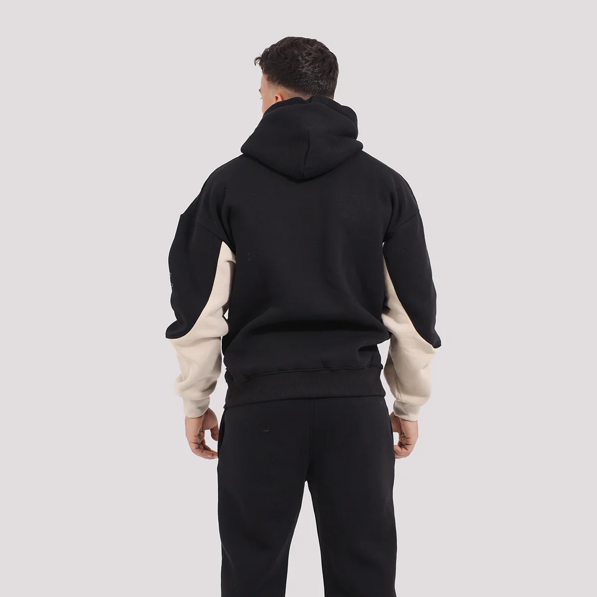 BEIGE WORKFIT TRACK HOODIE