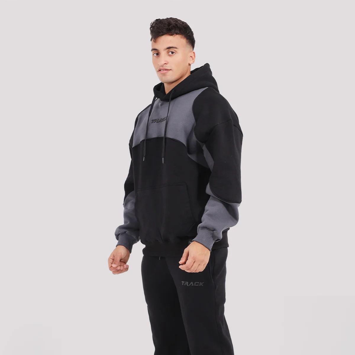 GRAY WORKFIT TRACK HOODIE
