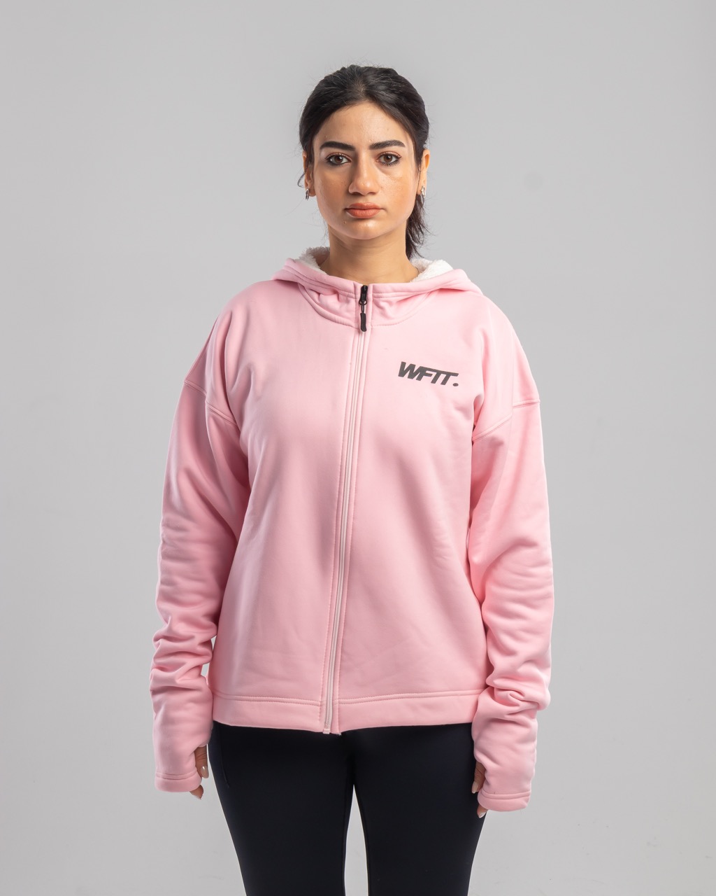 PINK ZIP UP HOODIE