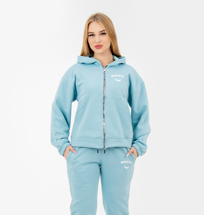 ZIPPER MINT SWEATSHIRT HOODIE