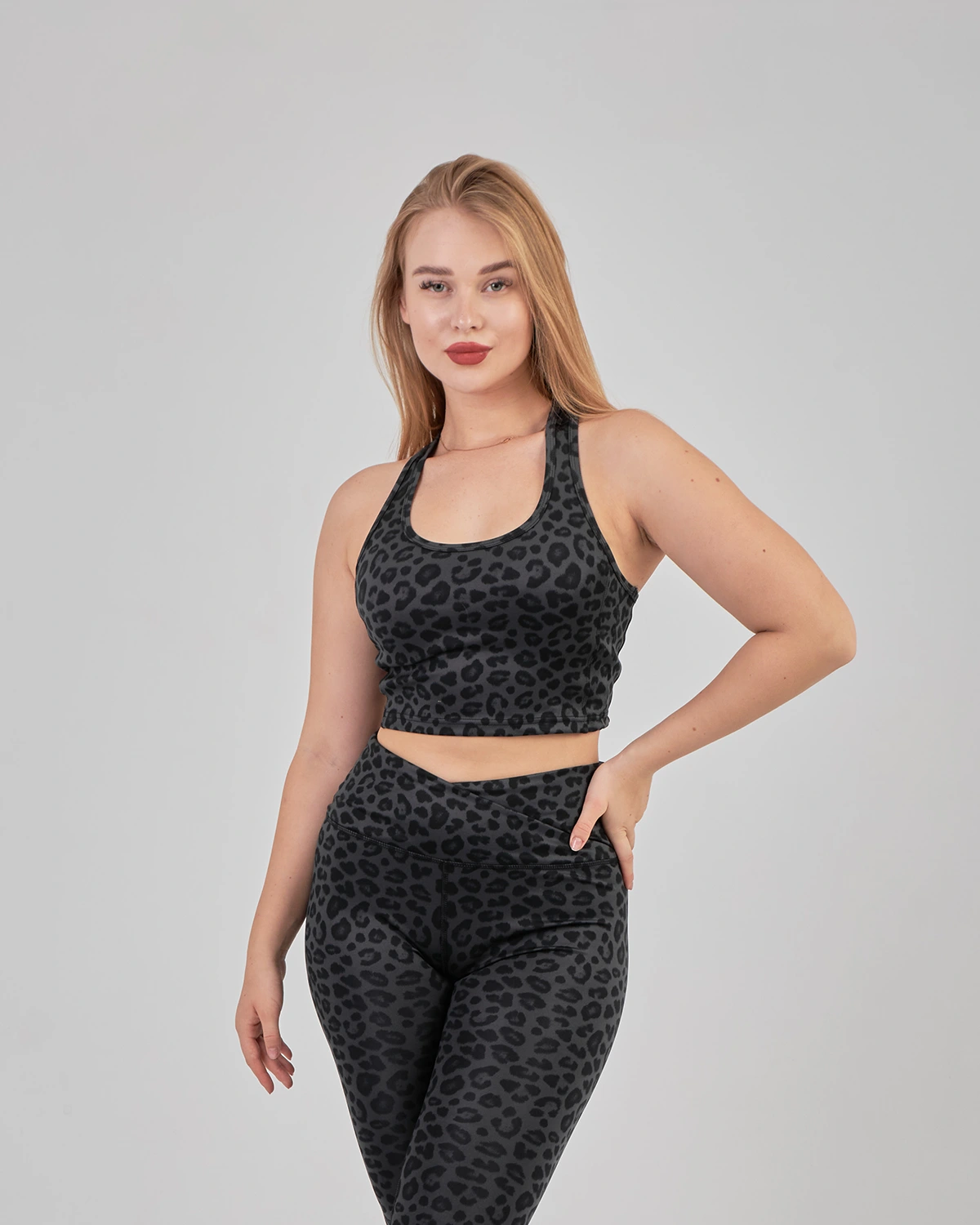 DOTTED GRAY YOGA TANK TOP