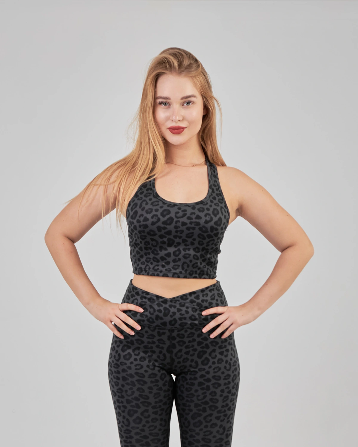 DOTTED GRAY YOGA TANK TOP