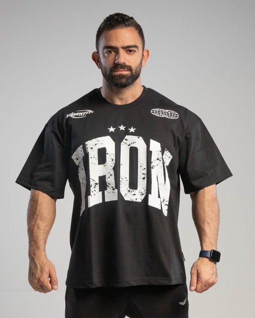iron over sized T black