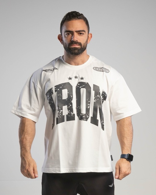 iron over sized T white