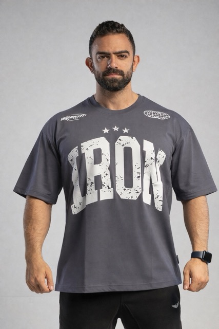 iron over sized T gray