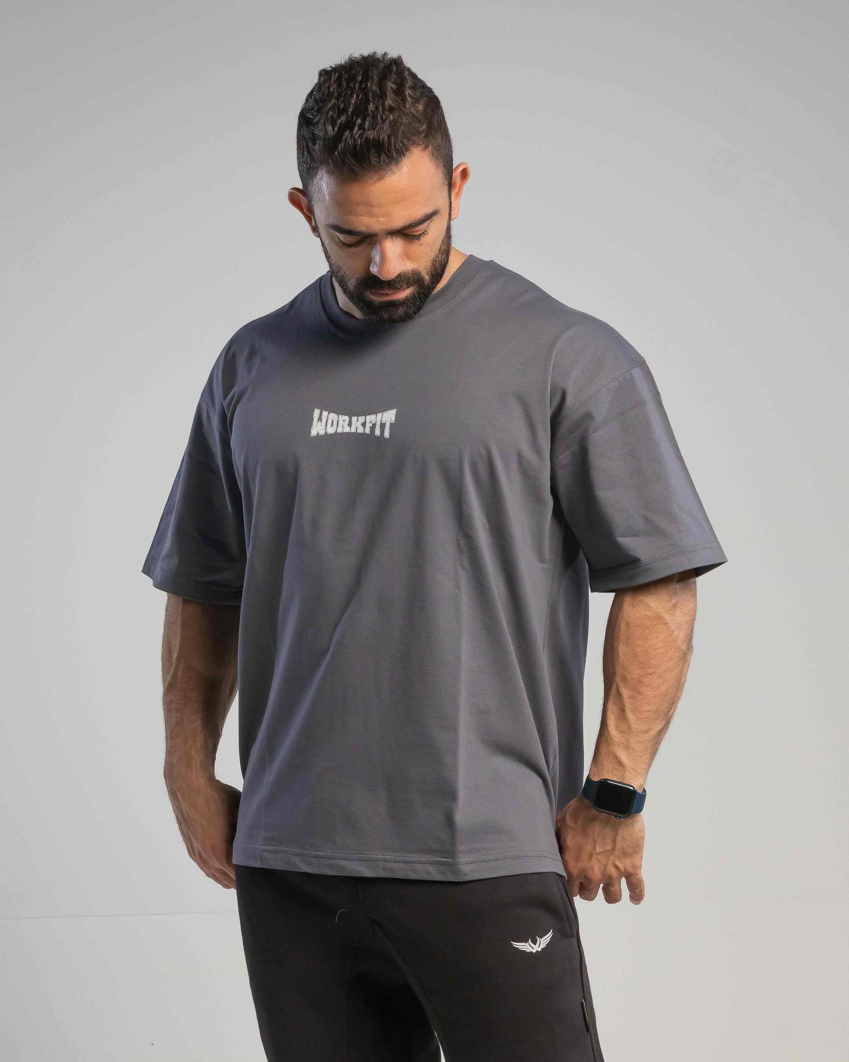 muscle fit T gray