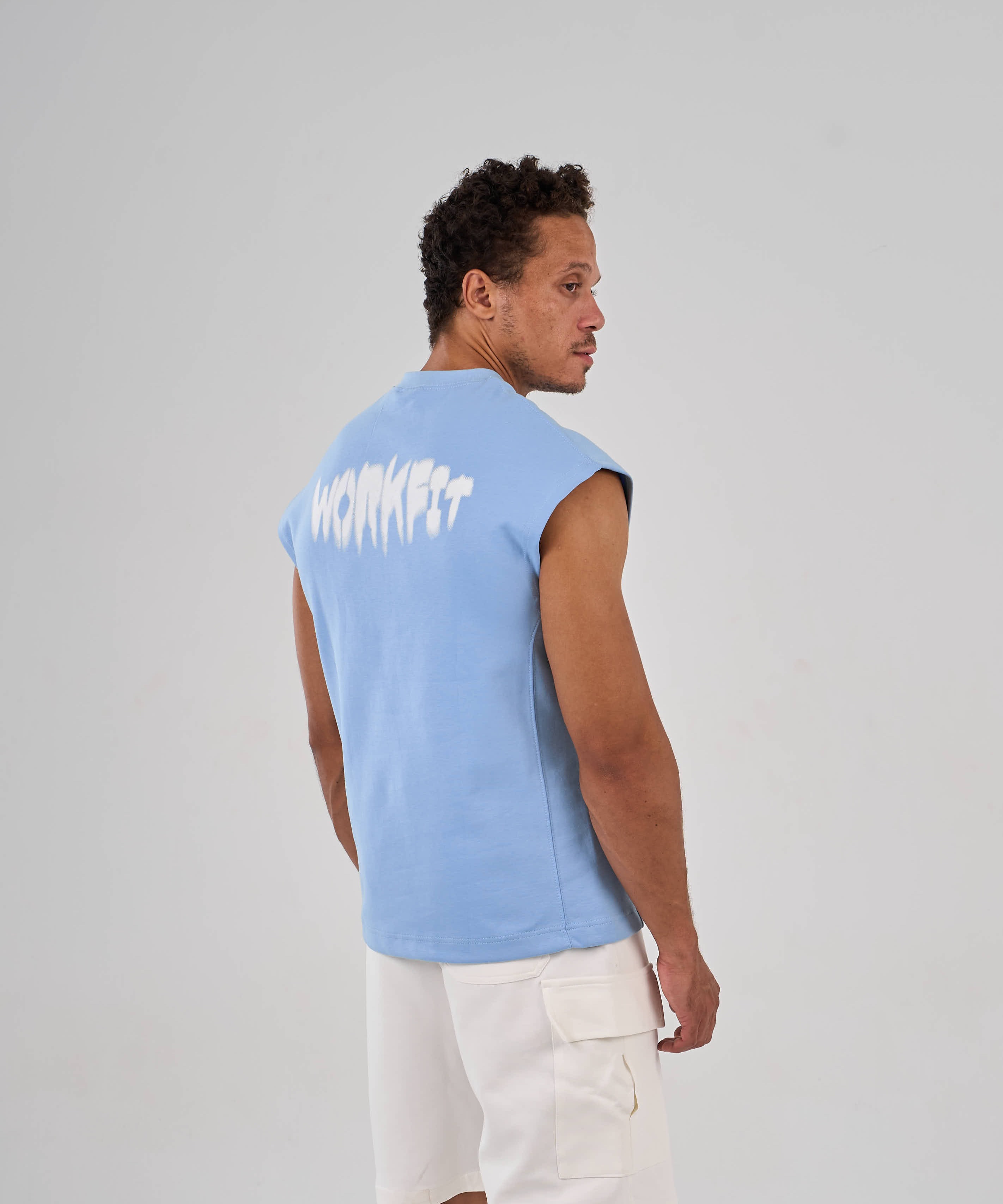 Muscle Fit Sleeveless t -b blue