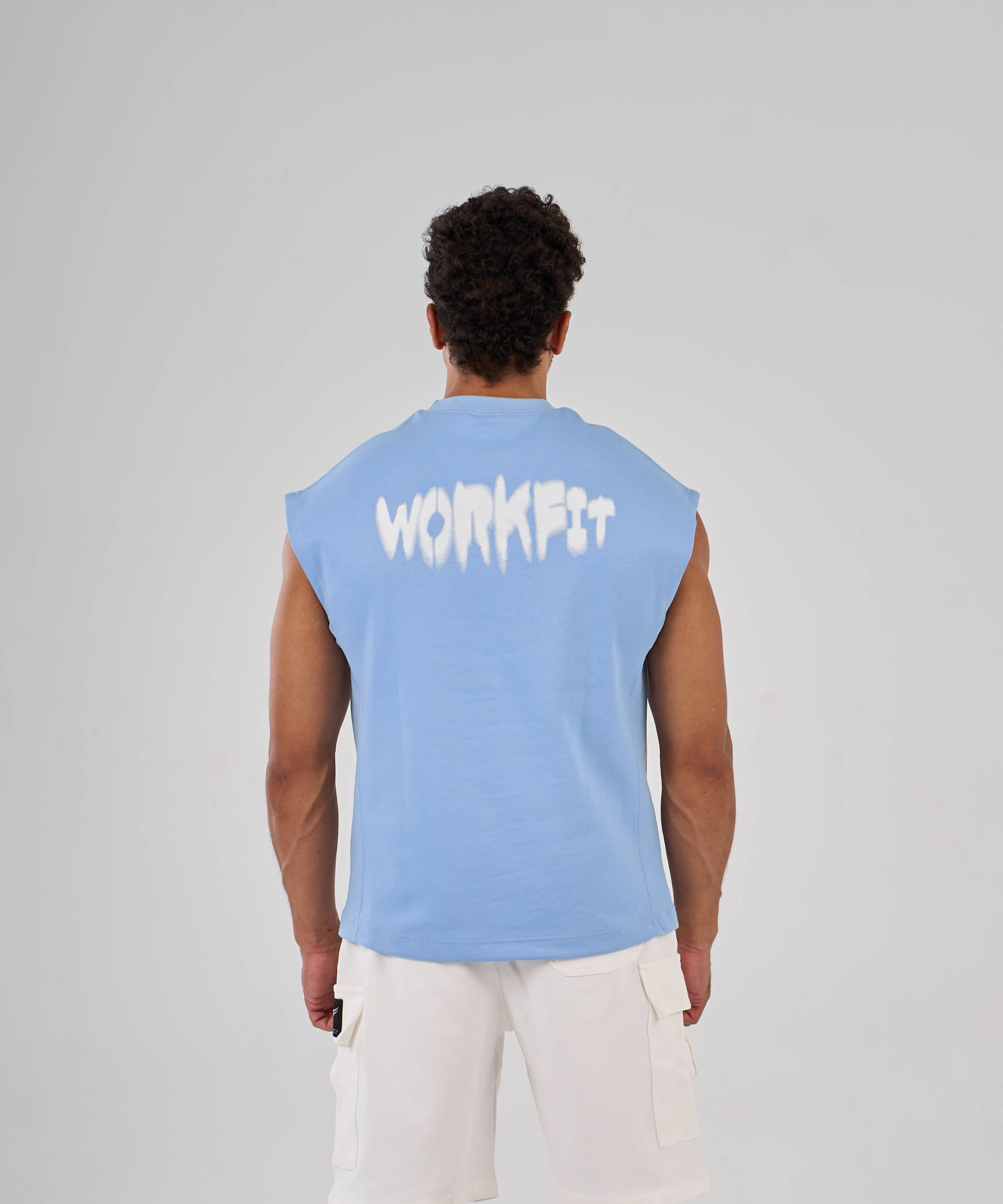 Muscle Fit Sleeveless t -b blue