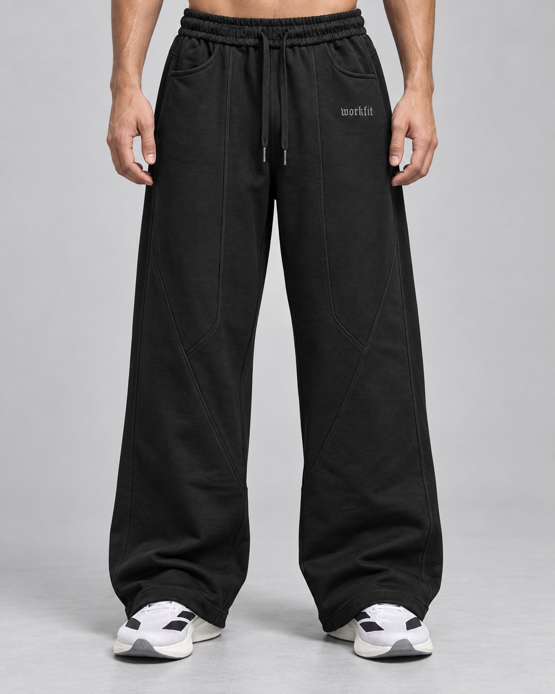 black classic wide leg p