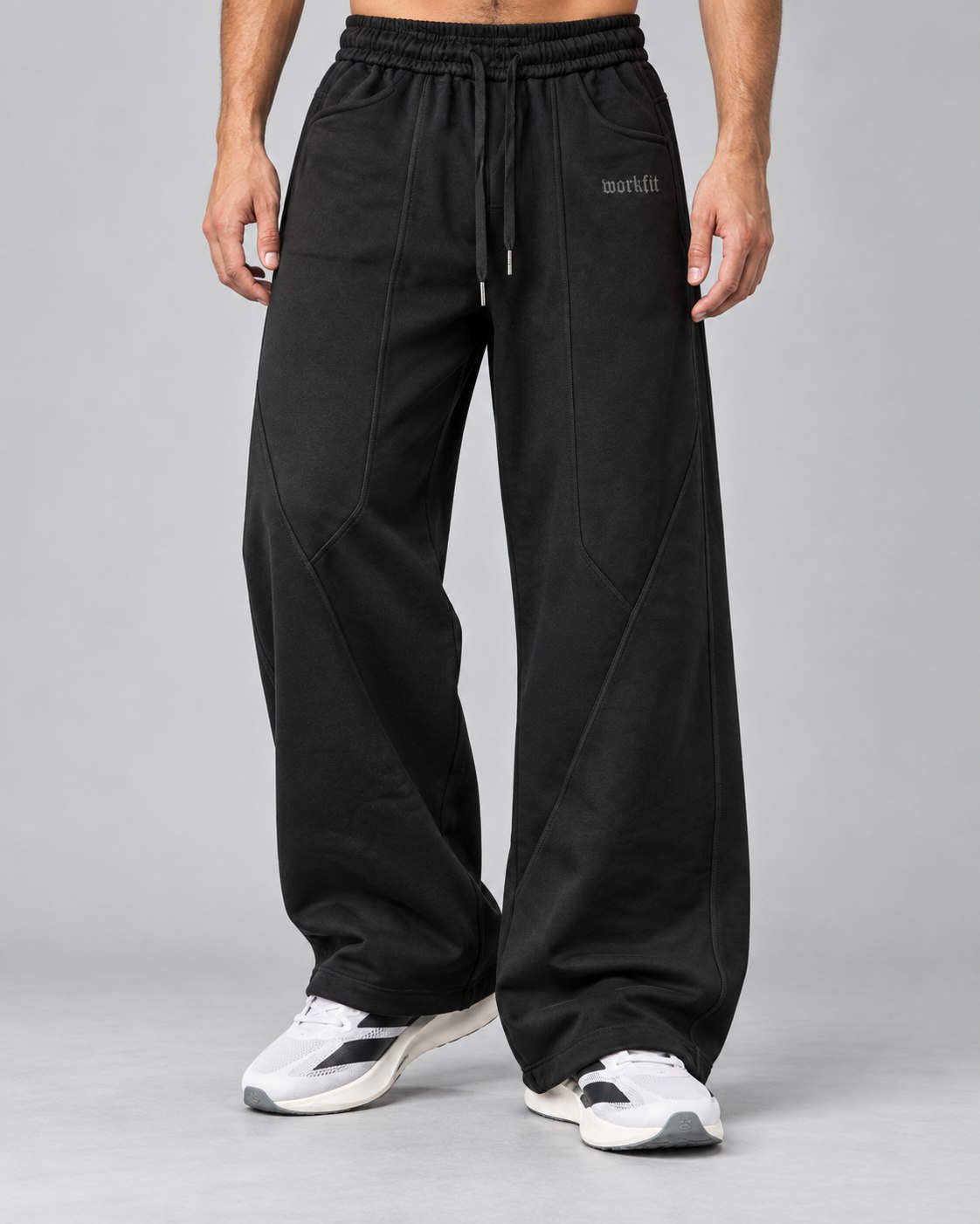 black classic wide leg p
