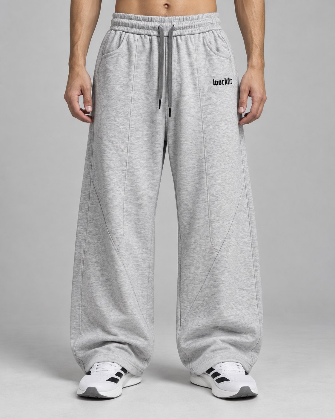 light gray classic wide leg p