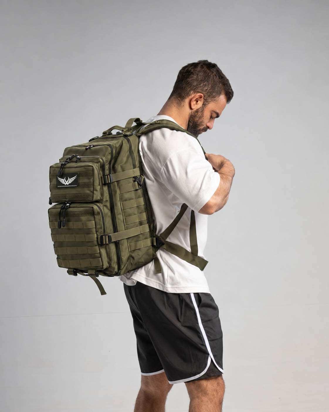 tactical bag back d green
