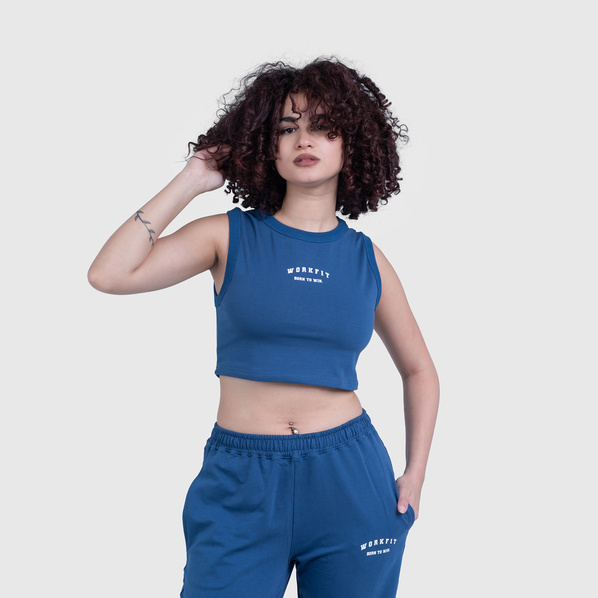 BLUE COTTON TANK TOP