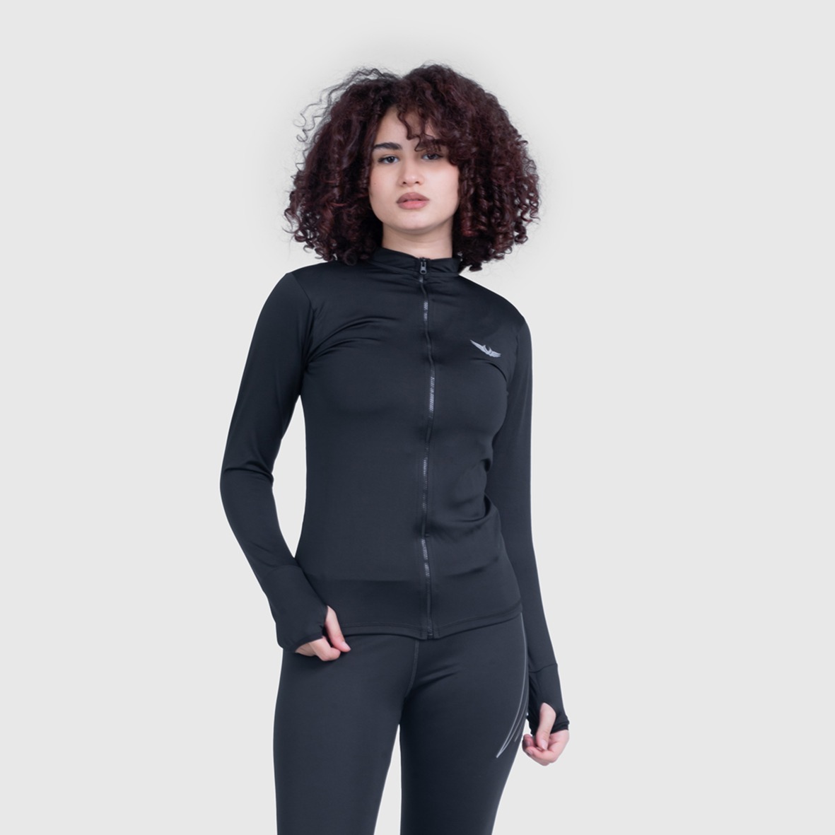 BLACK HIGH NECK SWEATSHIRT