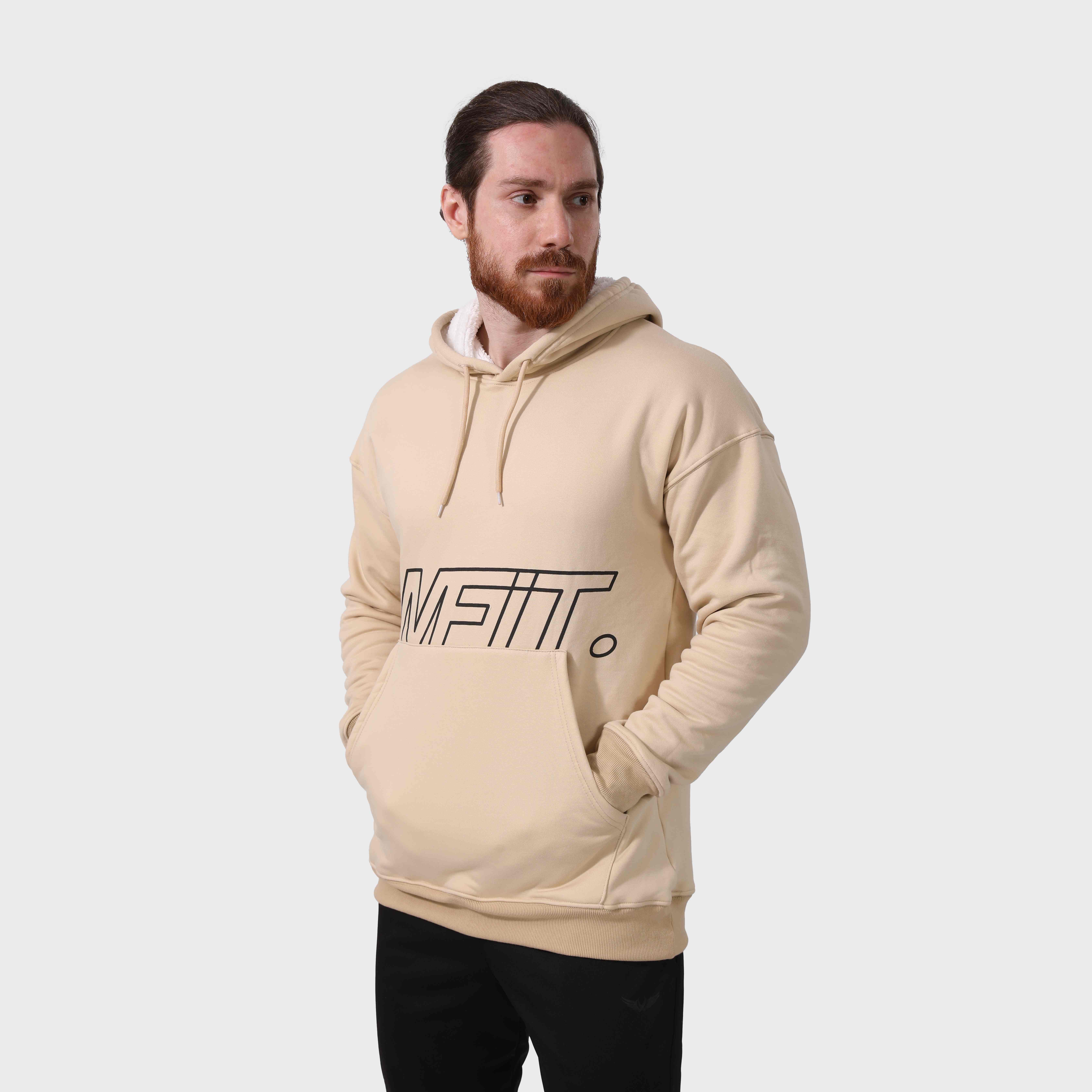 BEIGE COTTON HOODIE