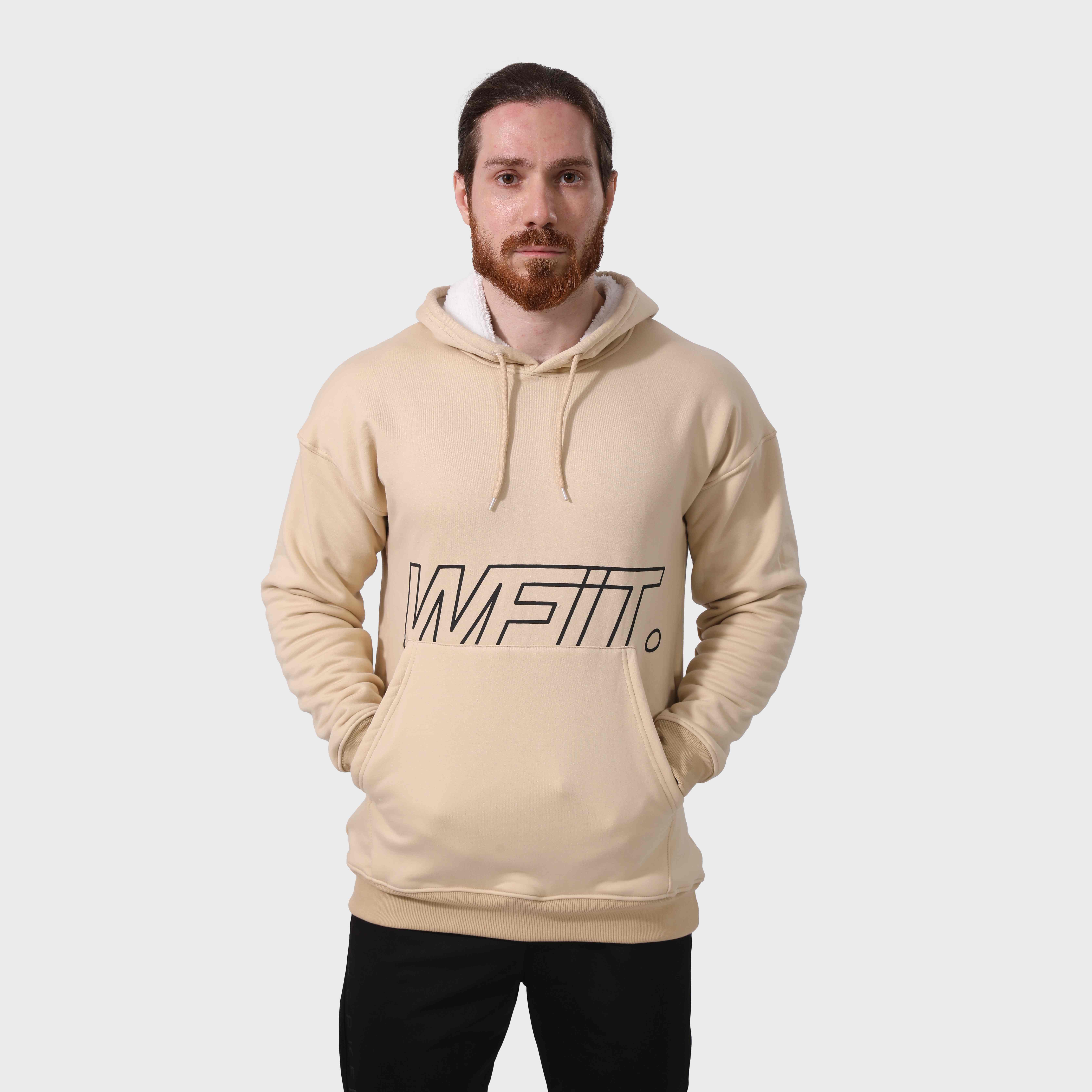 BEIGE COTTON HOODIE